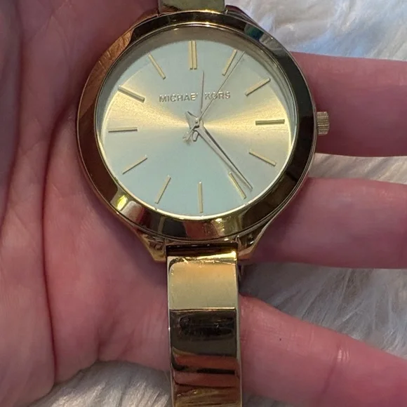 Michael Kors Gold Tone Minimalist Bracelet Watch - Picture 14 of 15